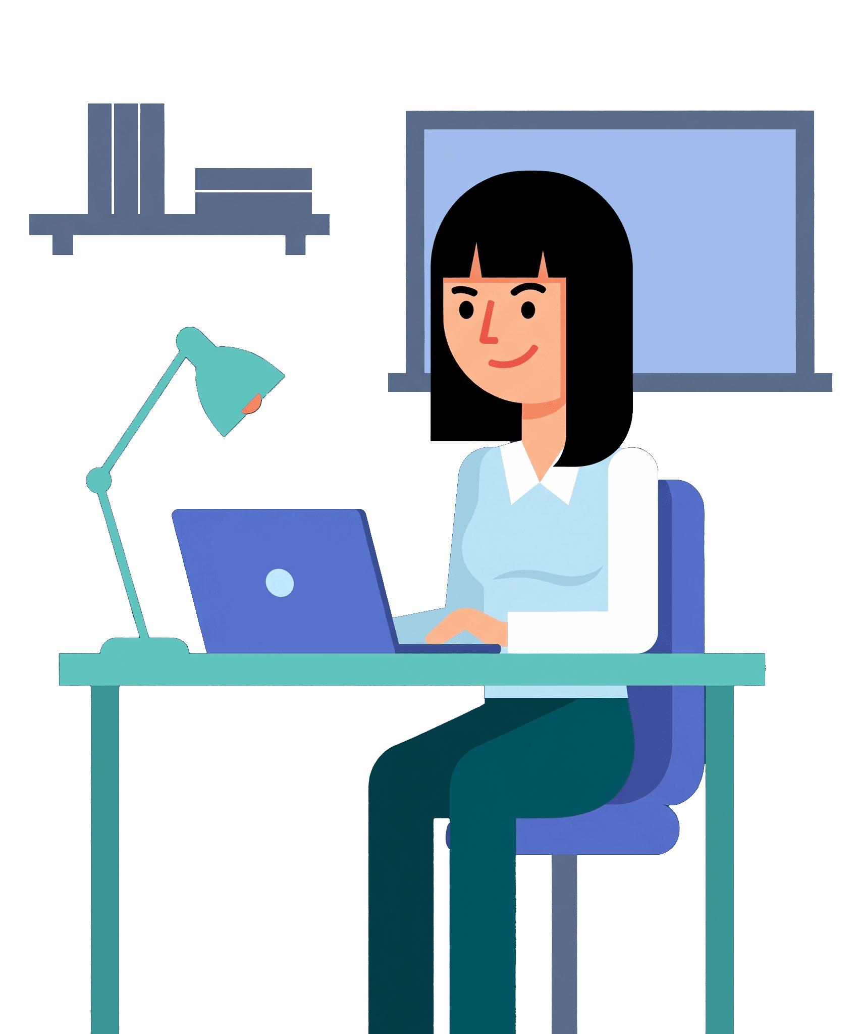 Woman on Computer